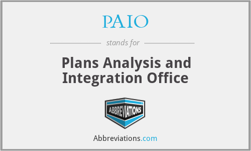 PAIO - Plans Analysis and Integration Office