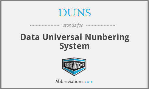 DUNS - Data Universal Nunbering System