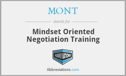 MONT - Mindset Oriented Negotiation Training