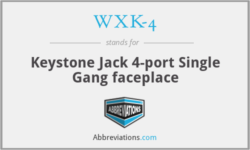 WXK-4 - Keystone Jack 4-port Single Gang faceplace