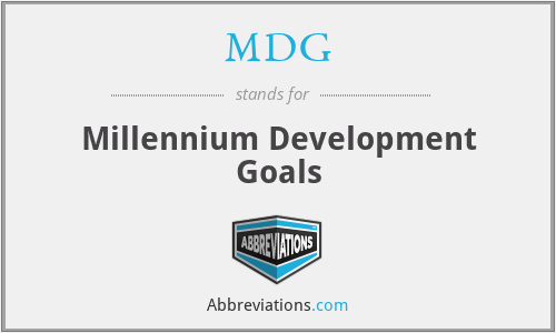 What does MDG stand for?