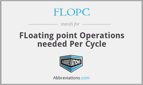 FLOPC - FLoating point Operations needed Per Cycle
