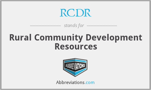 What does RCDR stand for?