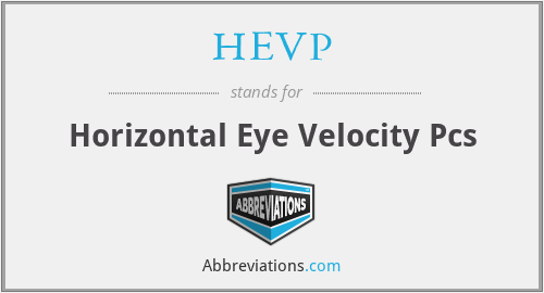 HEVP - Horizontal Eye Velocity Pcs