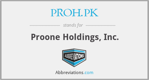 What does PROH.PK stand for?