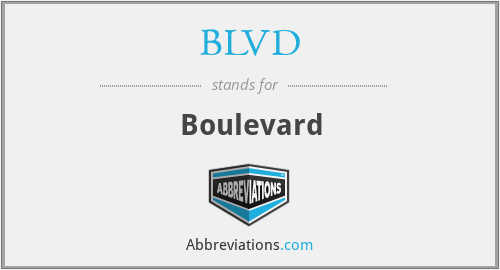 What does BLVD. stand for?