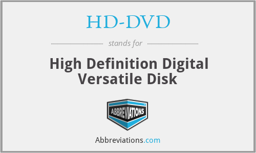 HD-DVD - High Definition Digital Versatile Disk