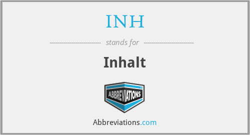 What does INH stand for?