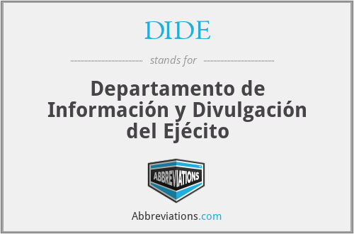 DIDE - Departamento de Información y Divulgación del Ejécito