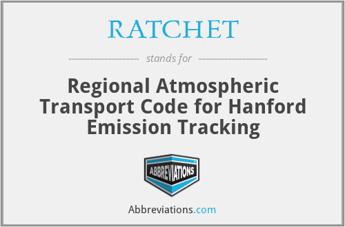 RATCHET - Regional Atmospheric Transport Code for Hanford Emission Tracking