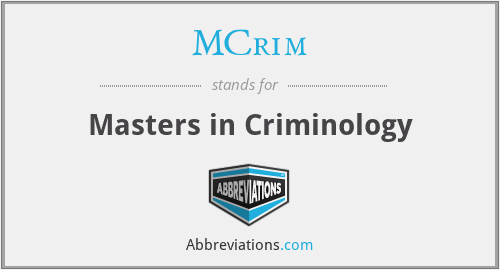 MCrim - Masters in Criminology
