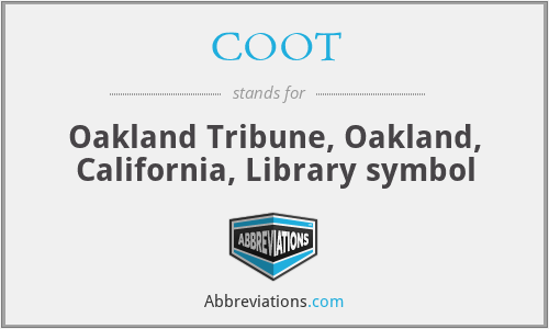 COOT - Oakland Tribune, Oakland, California, Library symbol