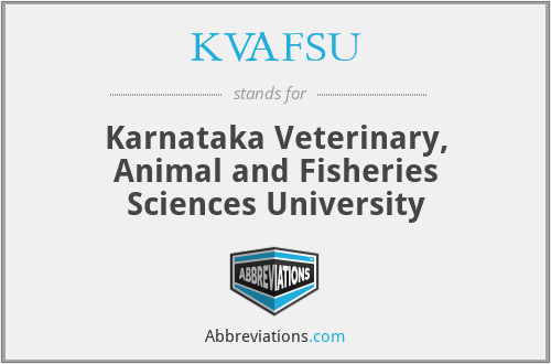 KVAFSU - Karnataka Veterinary, Animal and Fisheries Sciences University