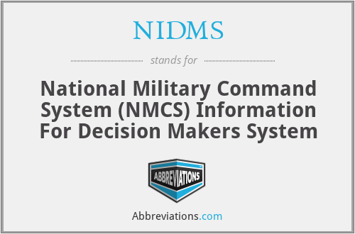 NIDMS - National Military Command System (NMCS) Information For Decision Makers System