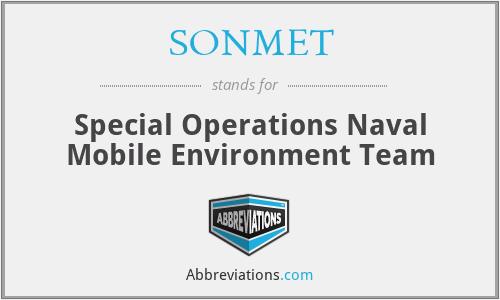 SONMET - Special Operations Naval Mobile Environment Team