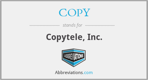 What does COPY stand for?
