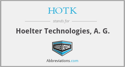 HOTK - Hoelter Technologies, A. G.