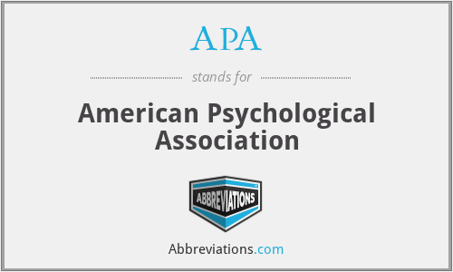 What does APA stand for?